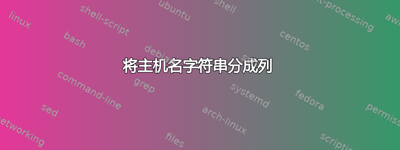 将主机名字符串分成列