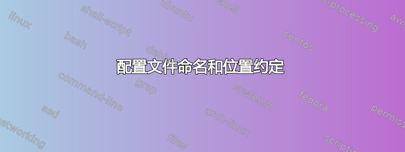 配置文件命名和位置约定