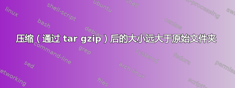 压缩（通过 tar gzip）后的大小远大于原始文件夹