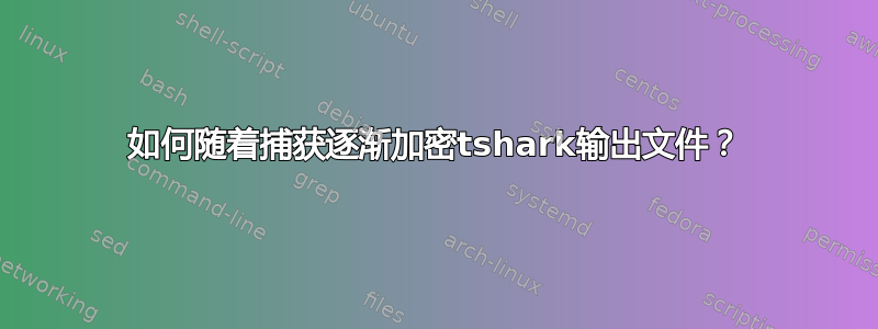 如何随着捕获逐渐加密tshark输出文件？