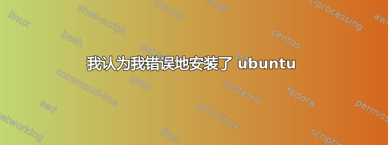 我认为我错误地安装了 ubuntu