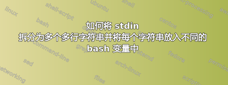 如何将 stdin 拆分为多个多行字符串并将每个字符串放入不同的 bash 变量中