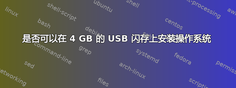 是否可以在 4 GB 的 USB 闪存上安装操作系统