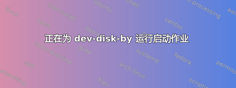 正在为 dev-disk-by 运行启动作业