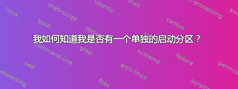 我如何知道我是否有一个单独的启动分区？