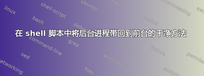 在 shell 脚本中将后台进程带回到前台的干净方法