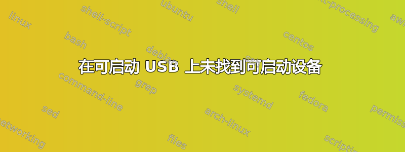 在可启动 USB 上未找到可启动设备