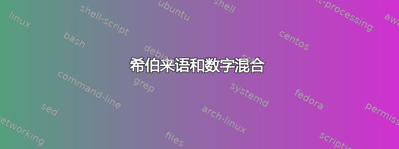 希伯来语和数字混合