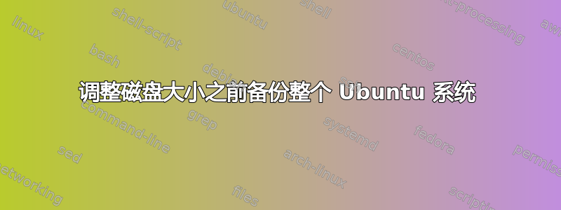 调整磁盘大小之前备份整个 Ubuntu 系统