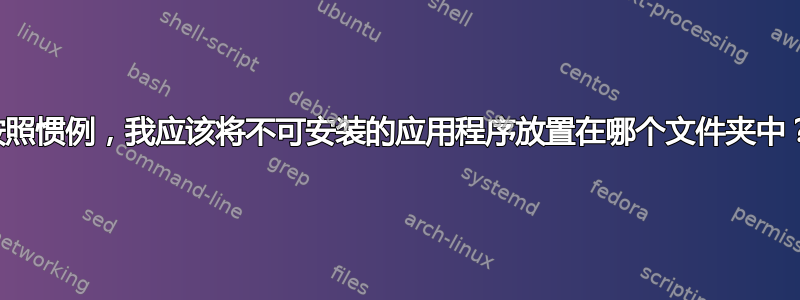 按照惯例，我应该将不可安装的应用程序放置在哪个文件夹中？