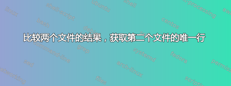 比较两个文件的结果，获取第二个文件的唯一行