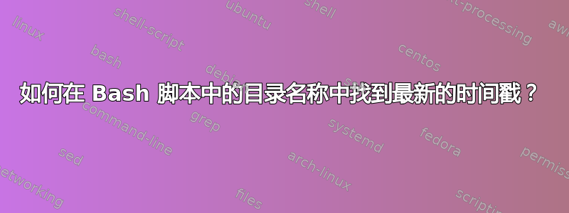 如何在 Bash 脚本中的目录名称中找到最新的时间戳？