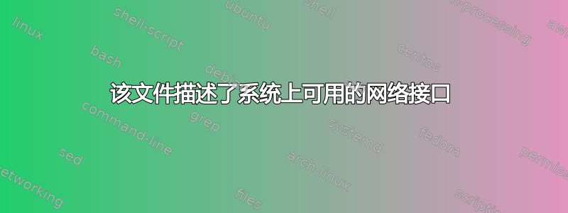 该文件描述了系统上可用的网络接口