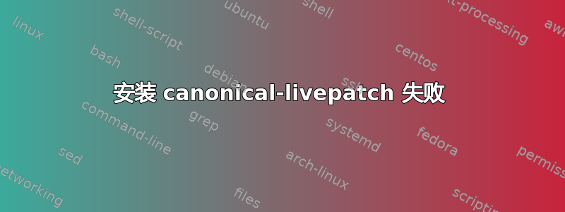 安装 canonical-livepatch 失败