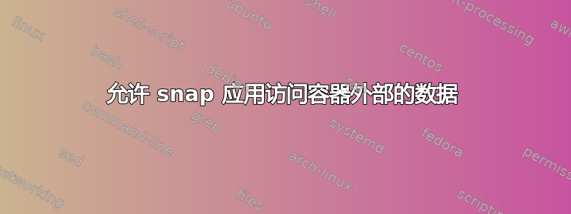 允许 snap 应用访问容器外部的数据