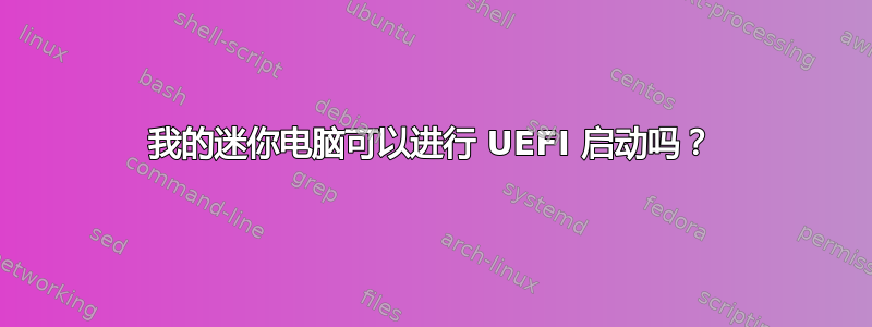 我的迷你电脑可以进行 UEFI 启动吗？