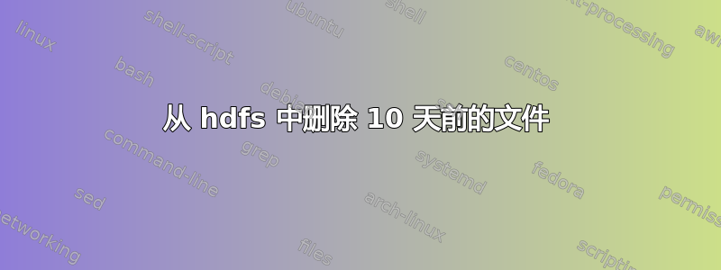 从 hdfs 中删除 10 天前的文件