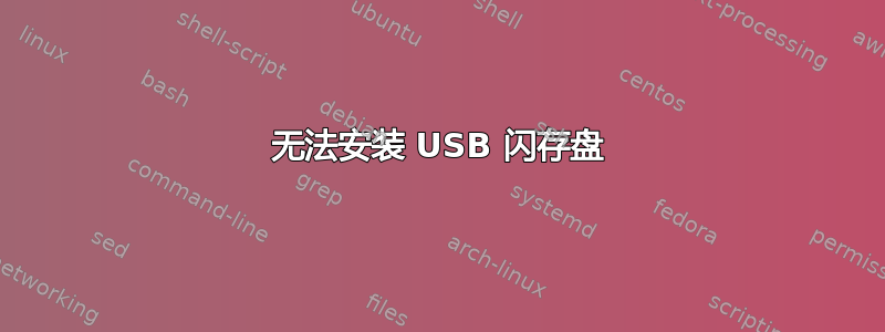 无法安装 USB 闪存盘