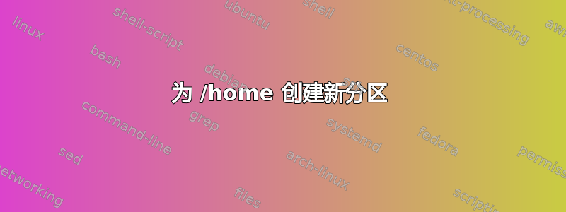 为 /home 创建新分区