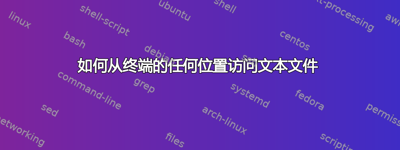 如何从终端的任何位置访问文本文件