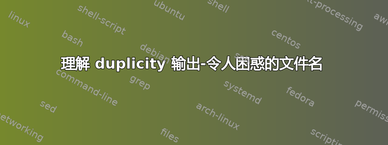 理解 duplicity 输出-令人困惑的文件名