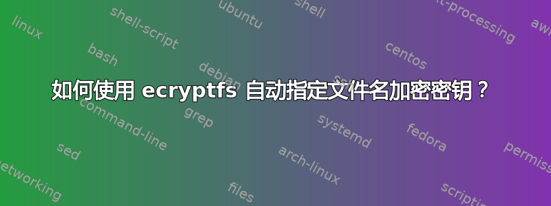 如何使用 ecryptfs 自动指定文件名加密密钥？