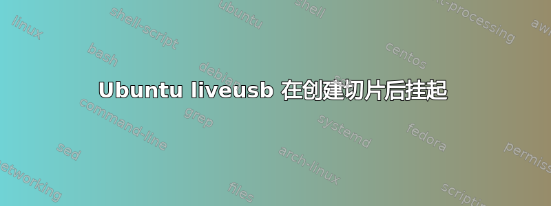 Ubuntu liveusb 在创建切片后挂起