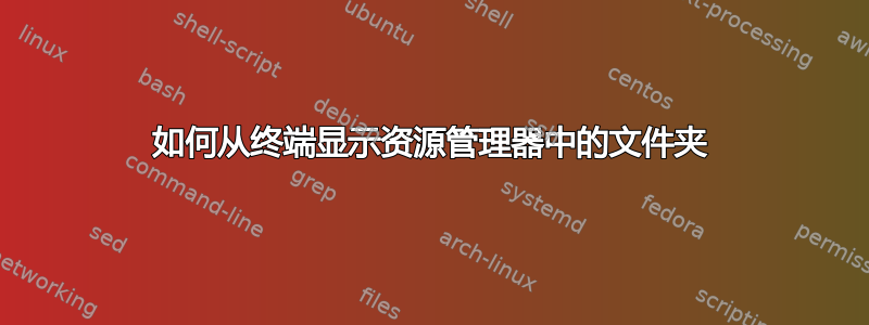 如何从终端显示资源管理器中的文件夹