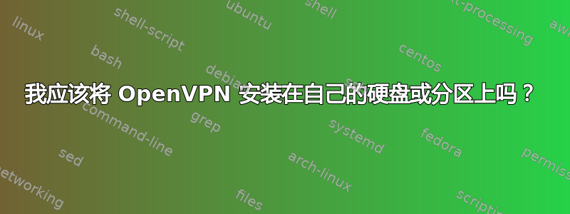 我应该将 OpenVPN 安装在自己的硬盘或分区上吗？