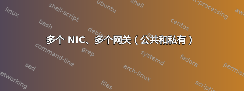 多个 NIC、多个网关（公共和私有）