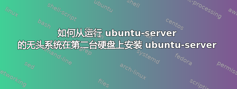 如何从运行 ubuntu-server 的无头系统在第二台硬盘上安装 ubuntu-server