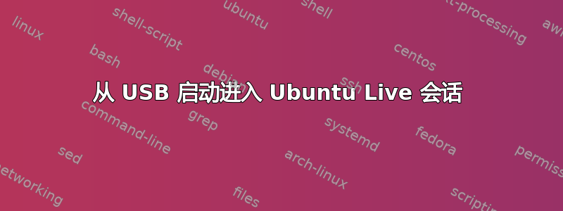 从 USB 启动进入 Ubuntu Live 会话