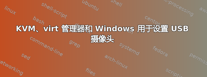 KVM、virt 管理器和 Windows 用于设置 USB 摄像头