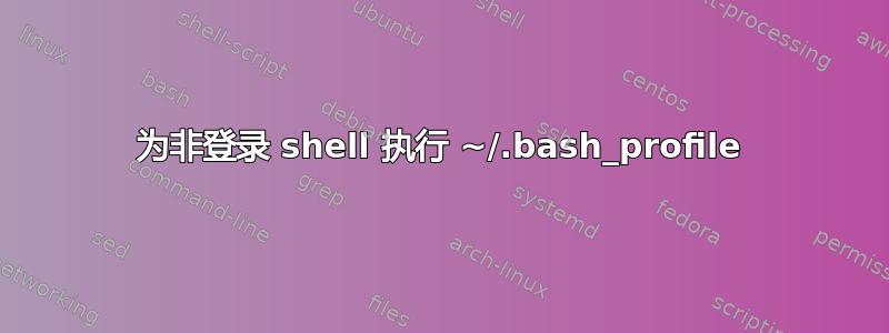 为非登录 shell 执行 ~/.bash_profile