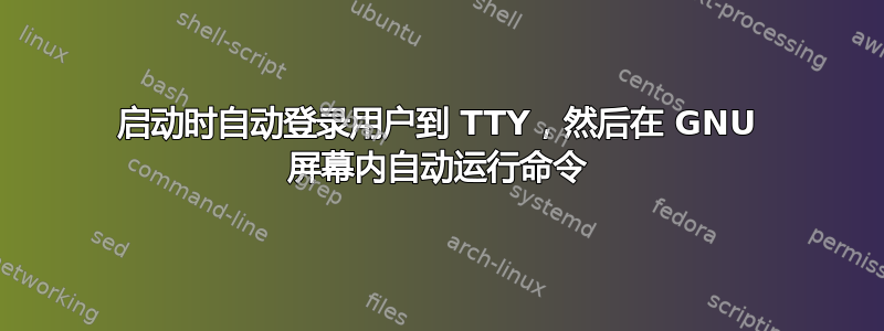 启动时自动登录用户到 TTY，然后在 GNU 屏幕内自动运行命令