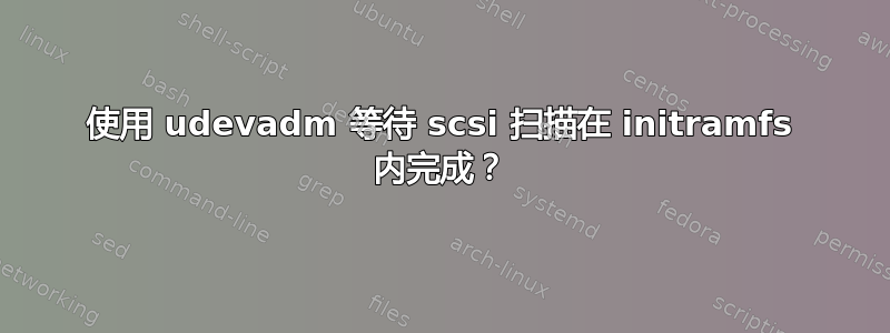 使用 udevadm 等待 scsi 扫描在 initramfs 内完成？