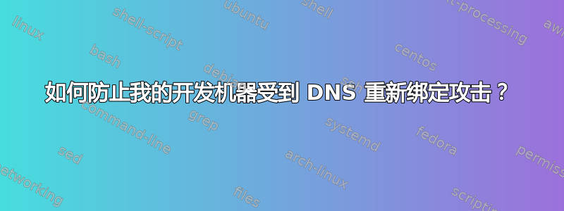 如何防止我的开发机器受到 DNS 重新绑定攻击？