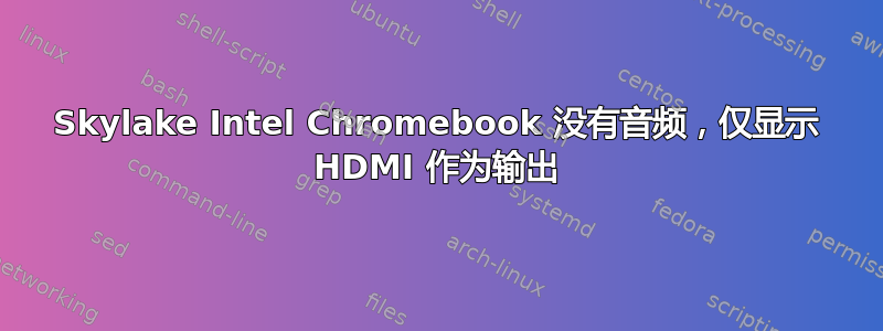 Skylake Intel Chromebook 没有音频，仅显示 HDMI 作为输出