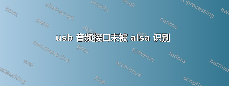 usb 音频接口未被 alsa 识别