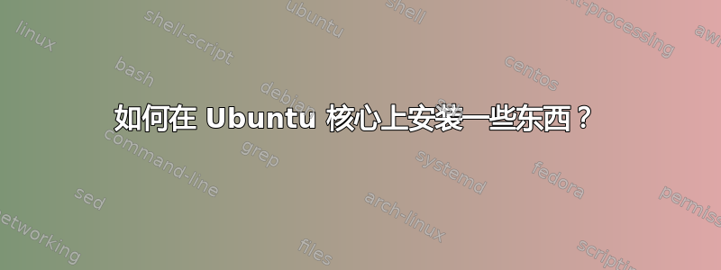 如何在 Ubuntu 核心上安装一些东西？