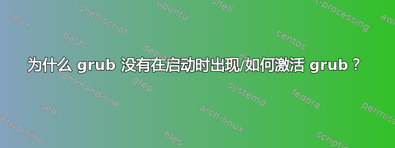 为什么 grub 没有在启动时出现/如何激活 grub？