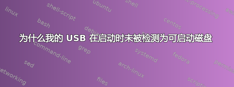 为什么我的 USB 在启动时未被检测为可启动磁盘