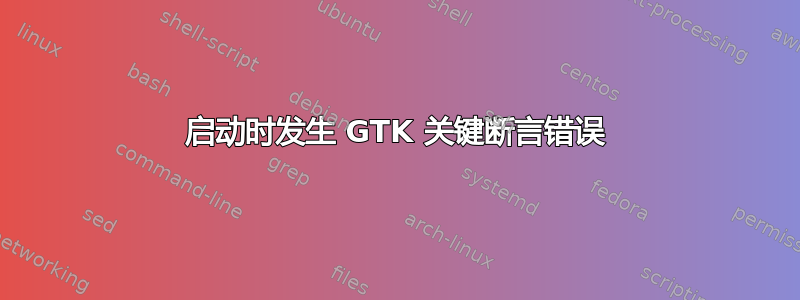 启动时发生 GTK 关键断言错误