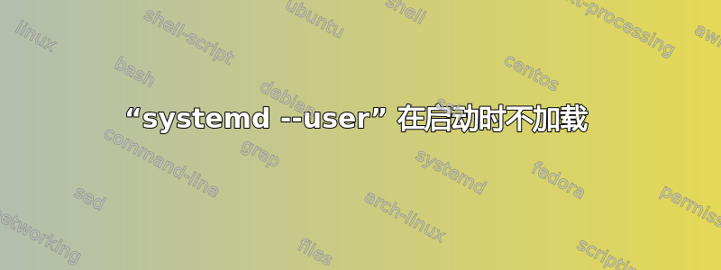 “systemd --user” 在启动时不加载