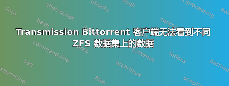 Transmission Bittorrent 客户端无法看到不同 ZFS 数据集上的数据