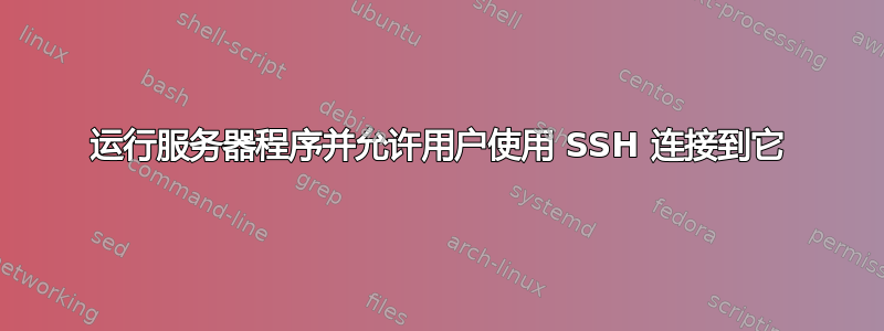 运行服务器程序并允许用户使用 SSH 连接到它