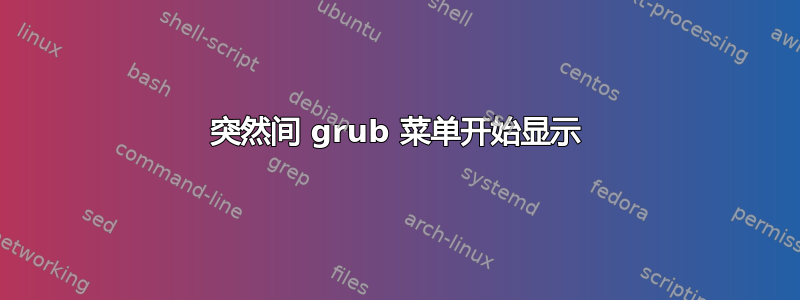 突然间 grub 菜单开始显示