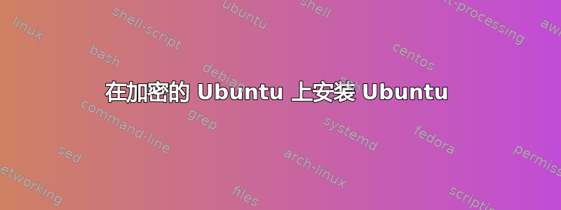 在加密的 Ubuntu 上安装 Ubuntu