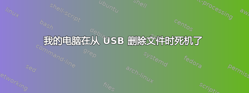 我的电脑在从 USB 删除文件时死机了