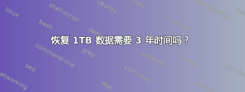 恢复 1TB 数据需要 3 年时间吗？